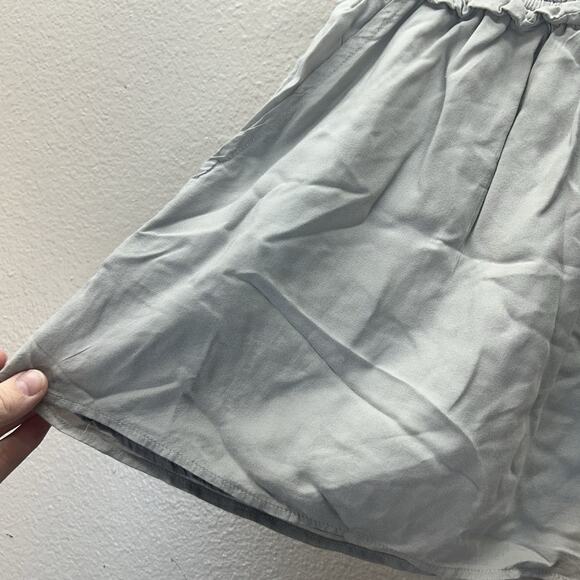 Aritzia Wilfred Smocked Short SZ S Tan Silky Drawstring Pull On Boho Coquette - Picture 3 of 6